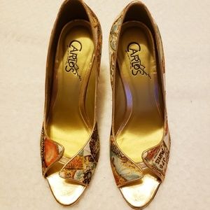 Carlos Santana Multicolored Open Toe Heel Pounce